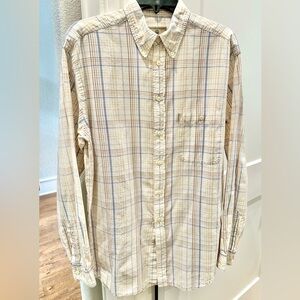 Beretta Men's Cream/Blue Plaid Shirt
